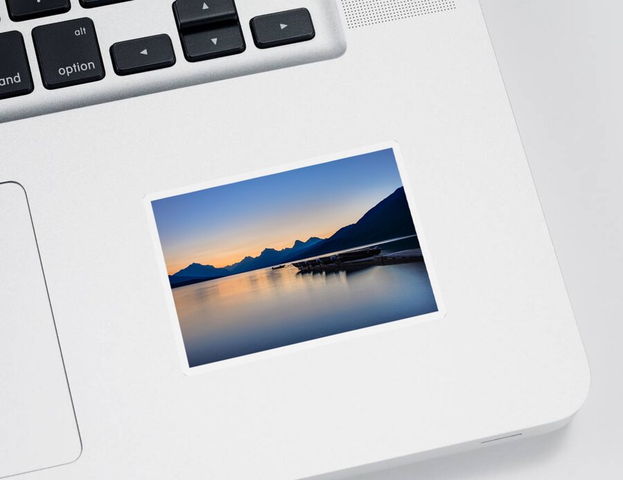 Glacier National Park Sticker featuring the photograph The Blue Hour by Adam Mateo Fierro