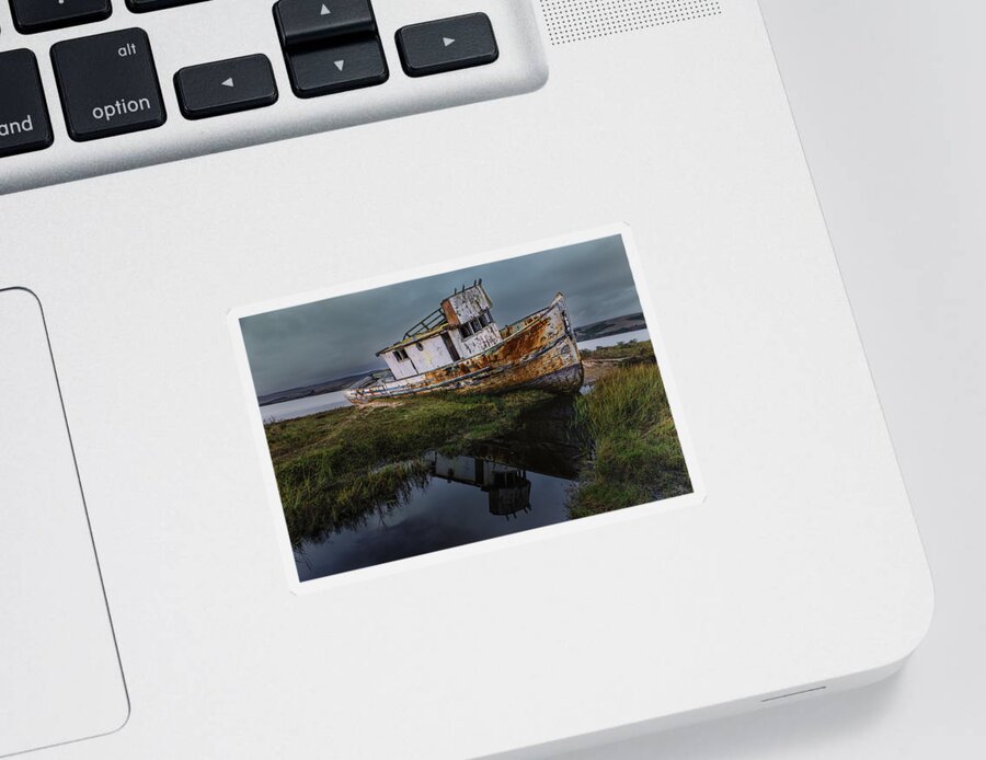 Bay Bridge Sticker featuring the photograph The Boat by Don Hoekwater Photography