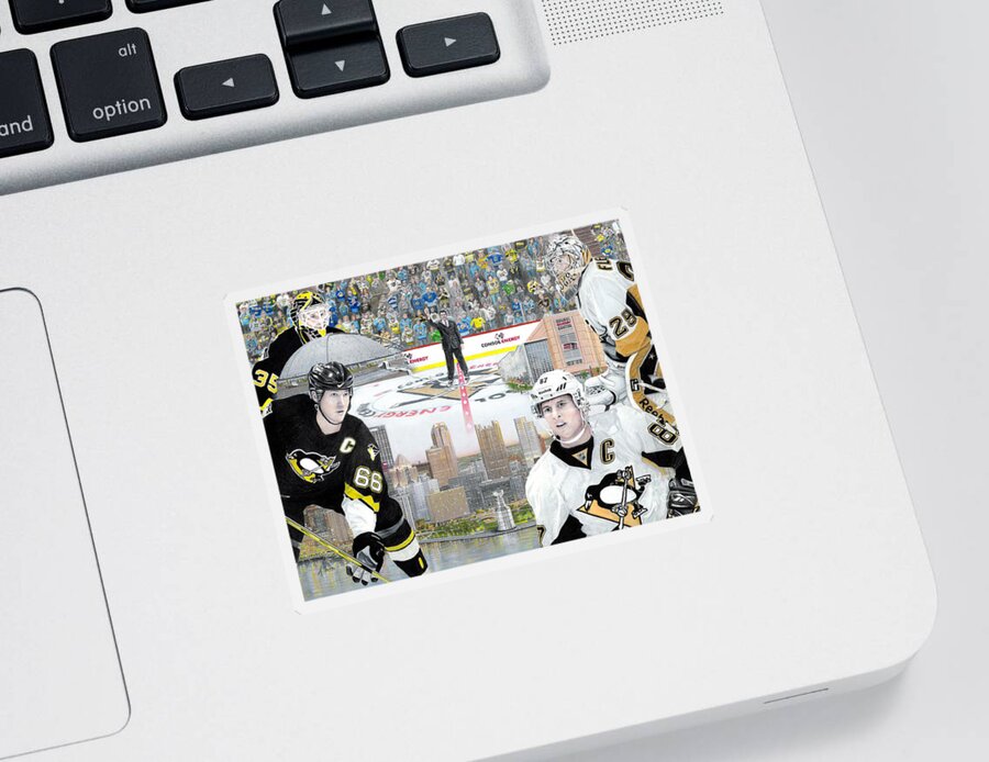 Pittsburgh Penguins Sticker featuring the painting The Changing of the Guard by Albert Puskaric