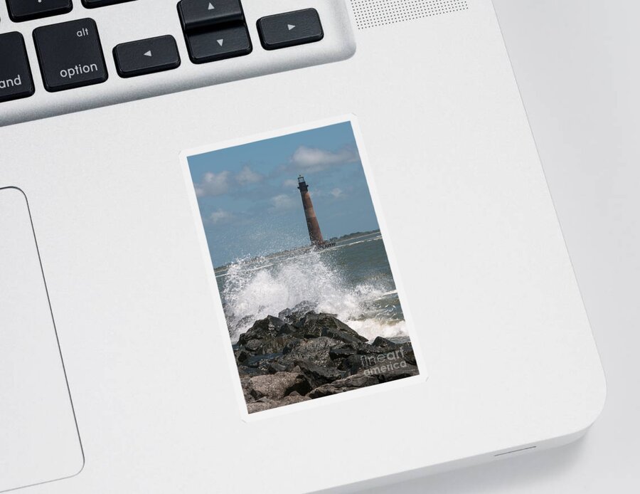 Morris Island Lighthouse Sticker featuring the photograph The Changing Tides by Dale Powell
