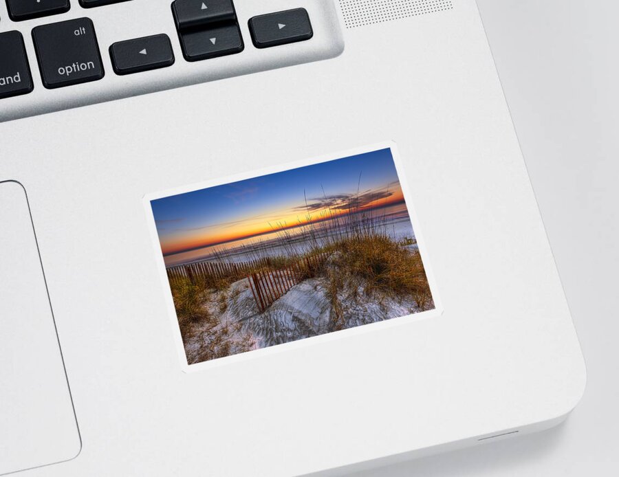 Clouds Sticker featuring the photograph The Dunes at Sunset by Debra and Dave Vanderlaan