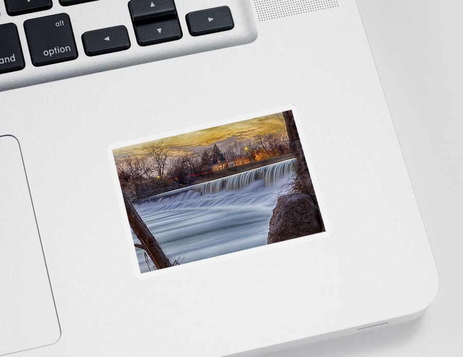 Indiana Sticker featuring the photograph The Falls of White River by Ron Pate