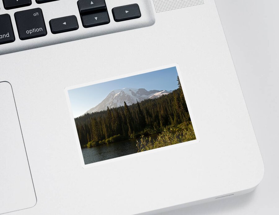 Mt.rainier Sticker featuring the photograph The Glow of Mount Rainier by Tikvah's Hope