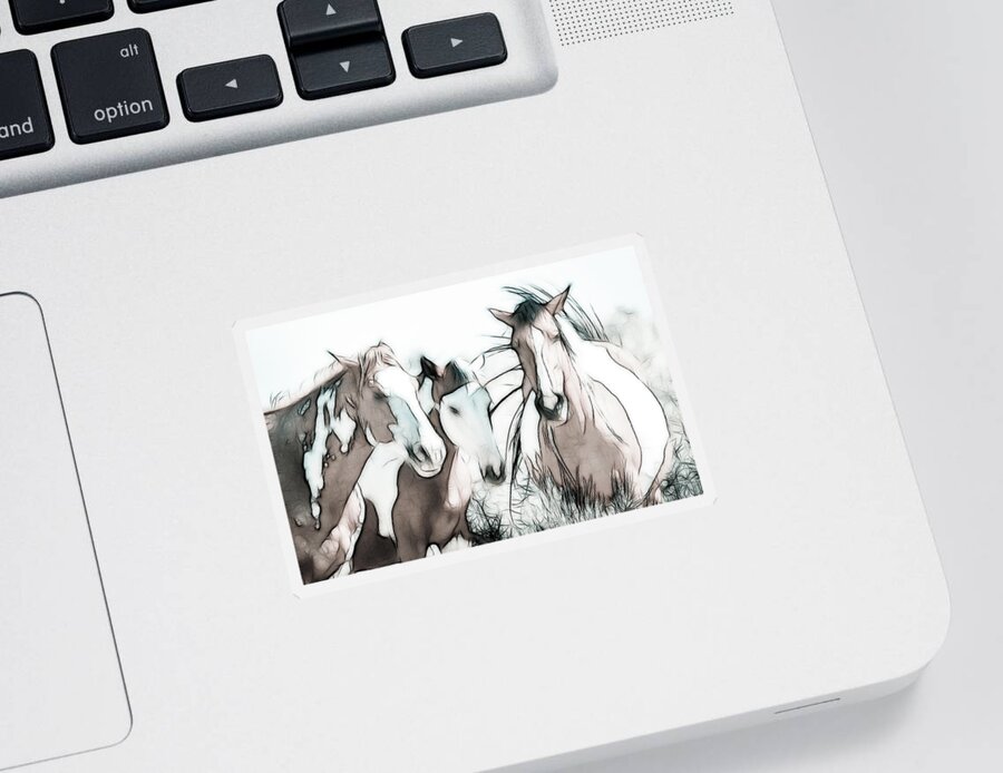 Horses Sticker featuring the photograph The Breakfast Club by Athena Mckinzie