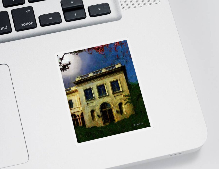 Landscape Sticker featuring the painting The House on the Hill by RC DeWinter