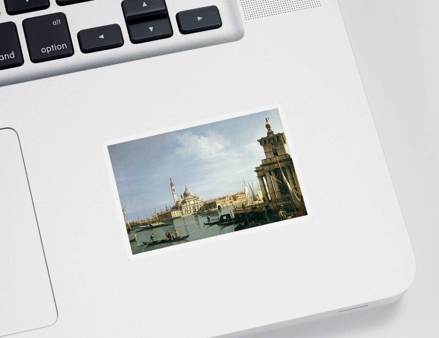 Venice Sticker featuring the painting The Island of San Giorgio Maggiore by Canaletto