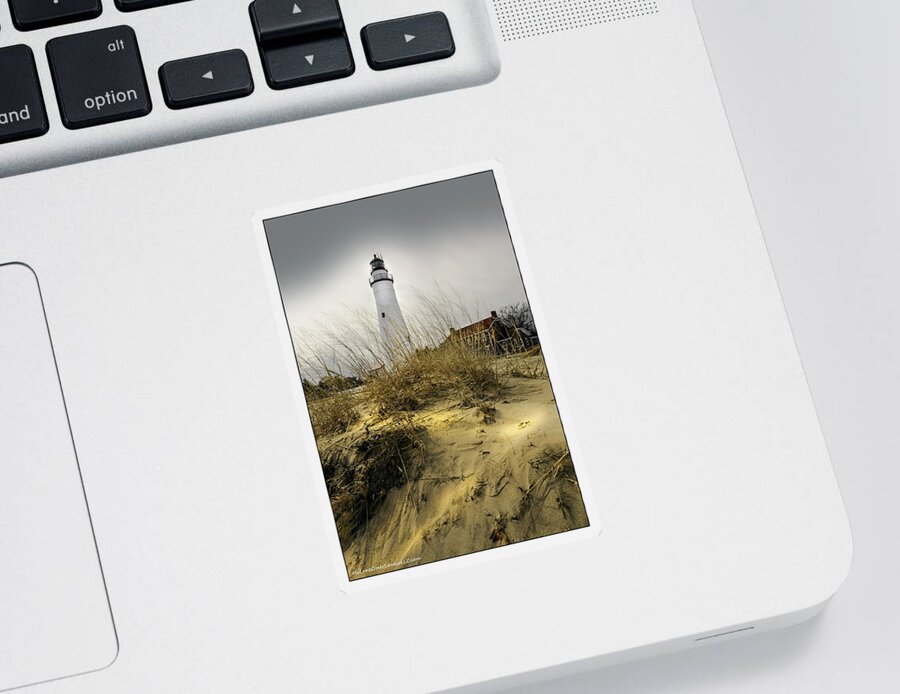 Usa Sticker featuring the photograph The LightHouse beach at Fort Gratiot Michigan by LeeAnn McLaneGoetz McLaneGoetzStudioLLCcom