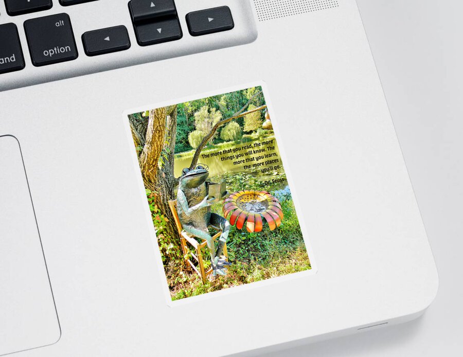 Frog Sticker featuring the photograph The More That You Read... by Jean Goodwin Brooks