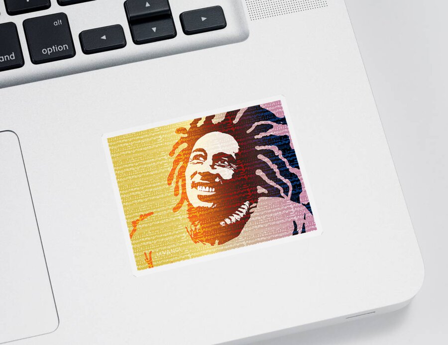 Reggae Sticker featuring the digital art The Music Lives On by Anthony Mwangi