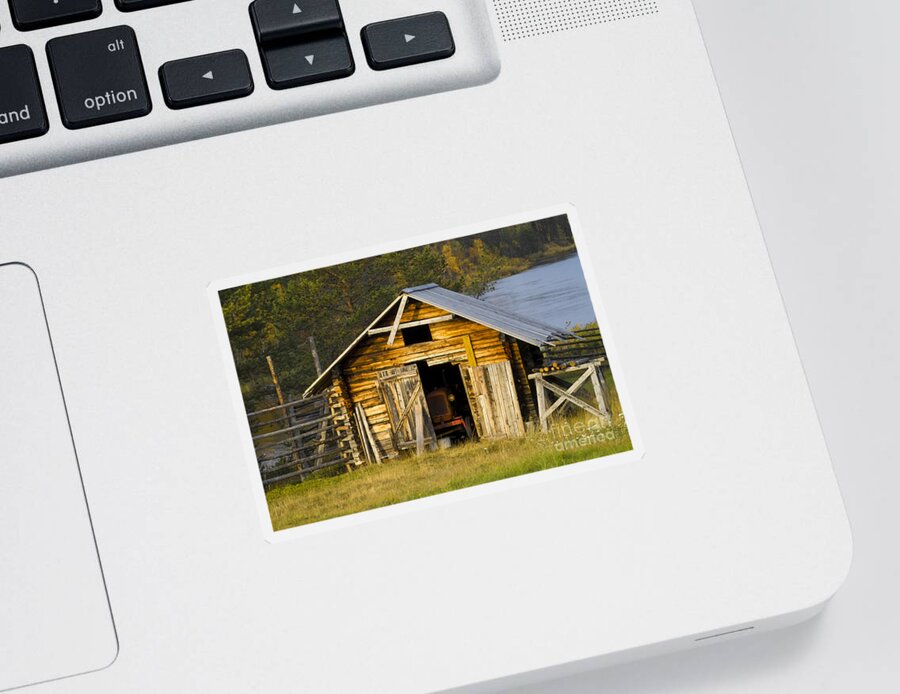 Heiko Sticker featuring the photograph The Old Barn by Heiko Koehrer-Wagner