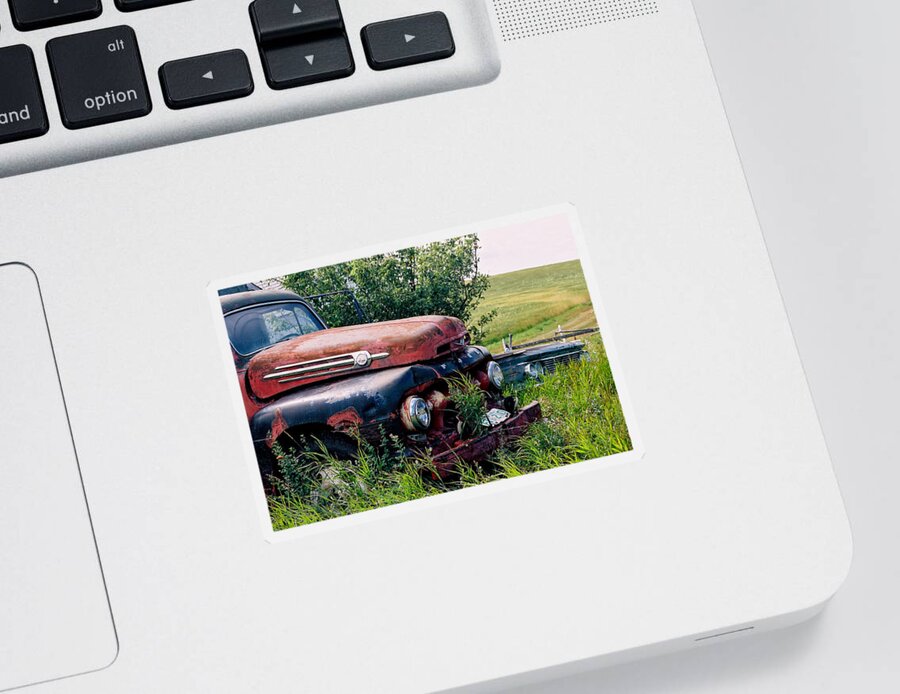 Farm Truck Sticker featuring the photograph The Old Farm Truck by Roxy Hurtubise