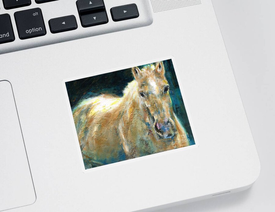 Horses Sticker featuring the painting The Palomino by Frances Marino