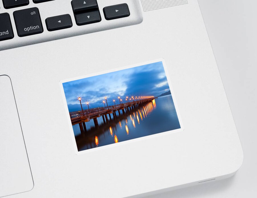 San Francisco Sticker featuring the photograph The Pier by Jonathan Nguyen