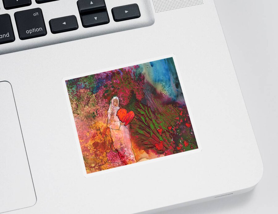 Love Sticker featuring the painting The Queen of Hearts by Miki De Goodaboom