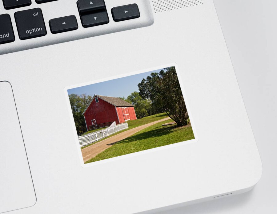 Barn Sticker featuring the photograph The Red Barn by Sue Leonard