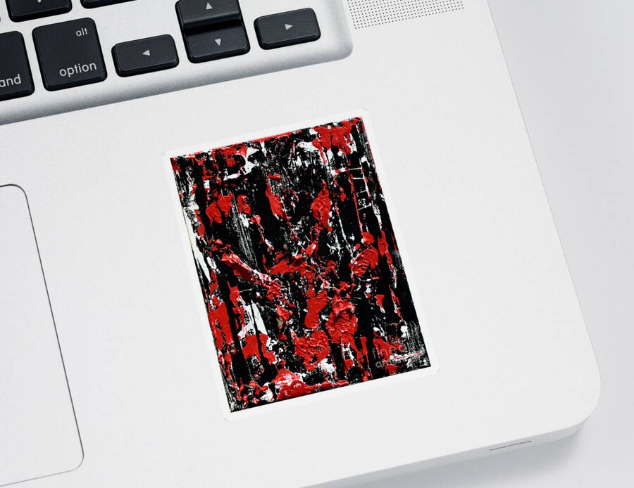Hand Sticker featuring the painting The Red Right Hand by Alys Caviness-Gober