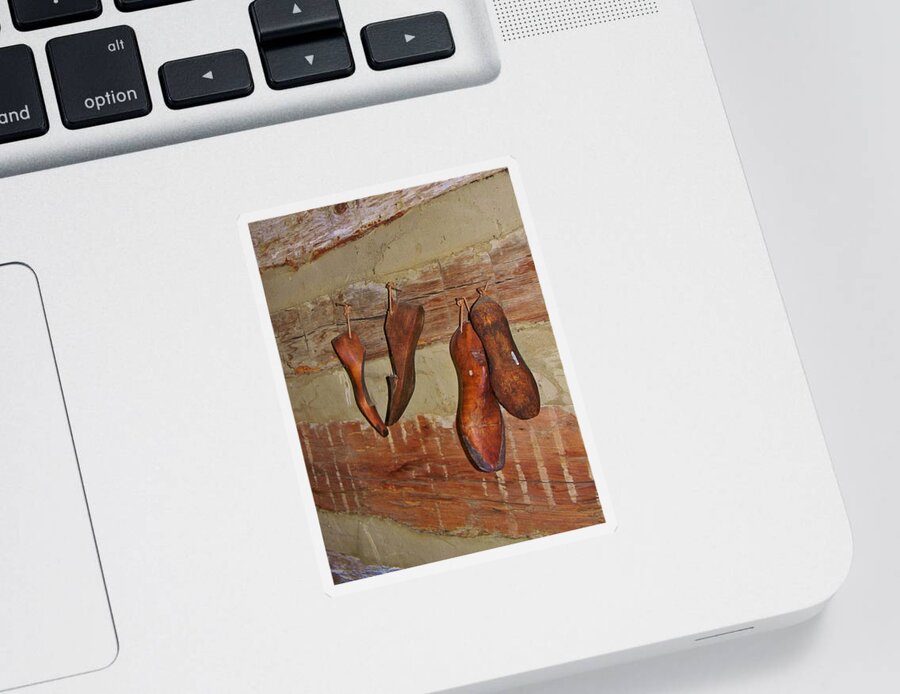 Rustic Sticker featuring the photograph The Shoemaker by Jean Goodwin Brooks