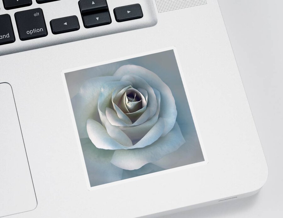 Rose Sticker featuring the photograph The Silver Luminous Rose Flower by Jennie Marie Schell