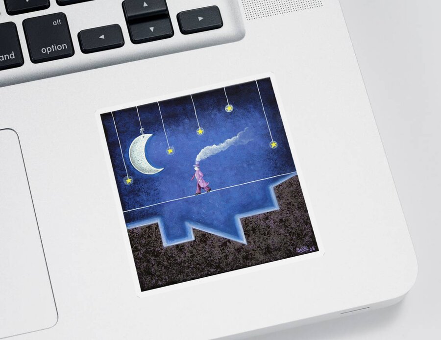 Night Sticker featuring the painting The sleepwalker I by Graciela Bello