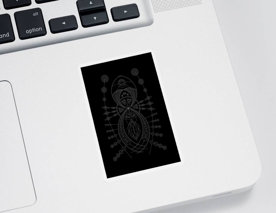 Relief Sticker featuring the digital art The Visitor Inverse by DB Artist