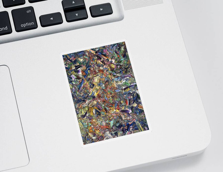 Abstract Sticker featuring the painting The Warmth Within by James W Johnson