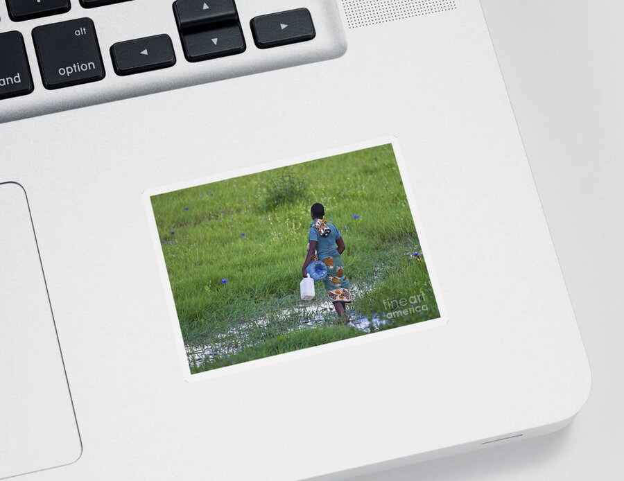 Festblues Sticker featuring the photograph The Water Girl... by Nina Stavlund