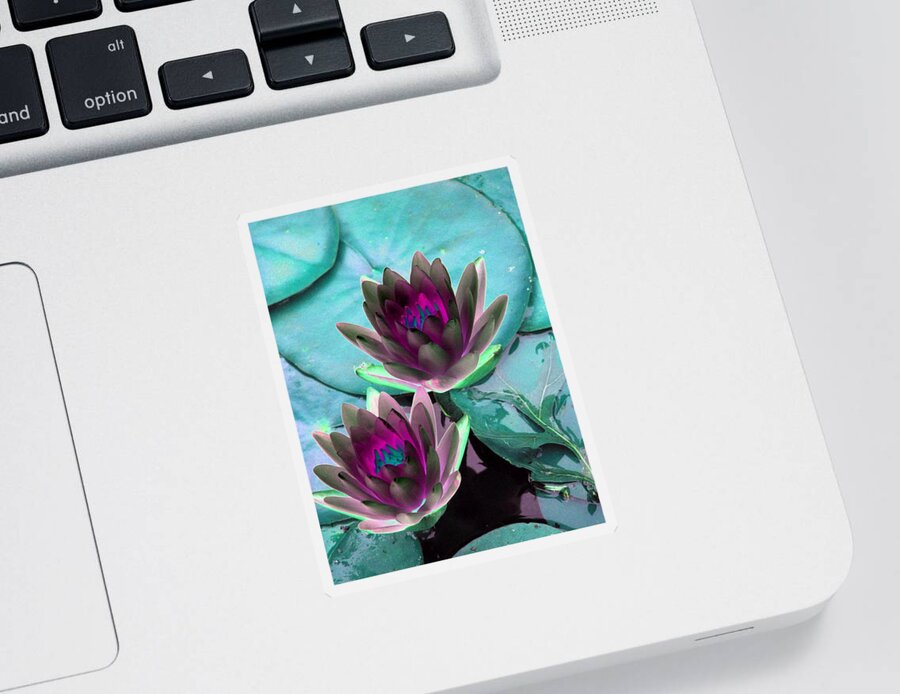 Water Lilies Sticker featuring the photograph The Water Lilies Collection - PhotoPower 1124 by Pamela Critchlow