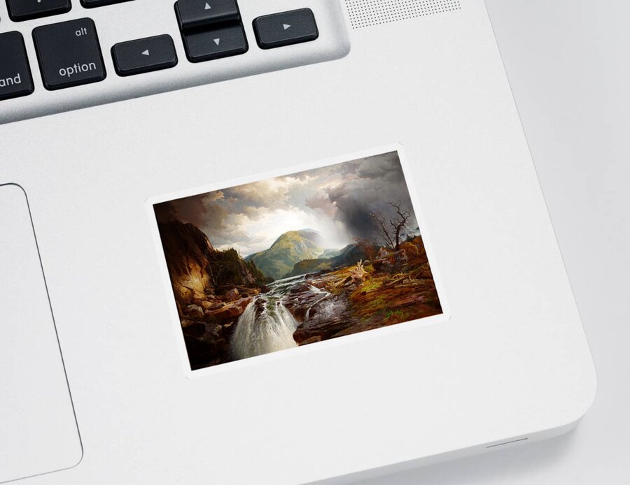 Thomas Moran Sticker featuring the painting The Wilds of Lake Superior by Thomas Moran