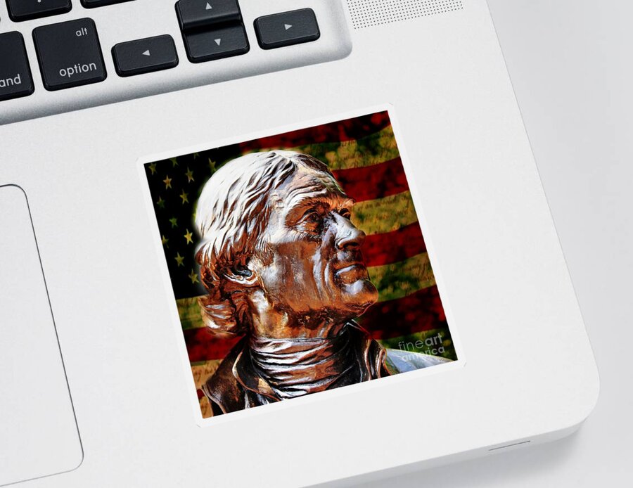 Thomas Jefferson Sticker featuring the photograph Thomas Jefferson Statue by Judy Palkimas