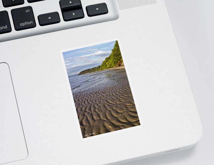 Beach Sticker featuring the photograph Tidal Pattern in the Sand by Jeff Goulden