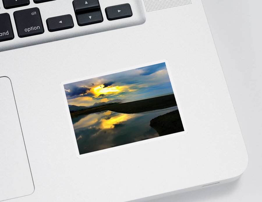 Kaikoura Coast Sticker featuring the photograph Tidal Pond Sunset New Zealand by Amanda Stadther