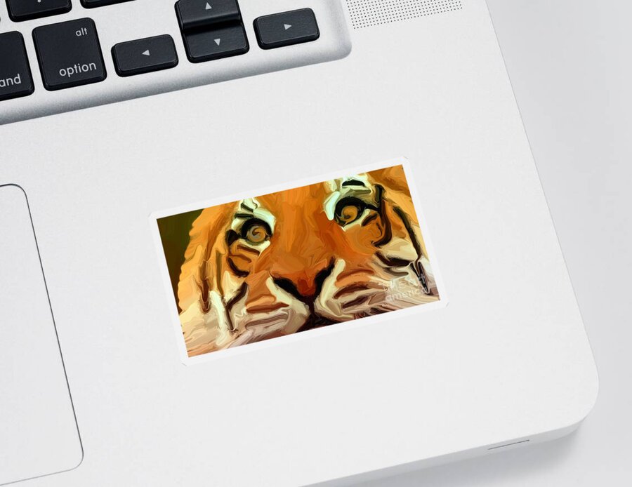 Tiger Sticker featuring the digital art Tiger by Chris Butler
