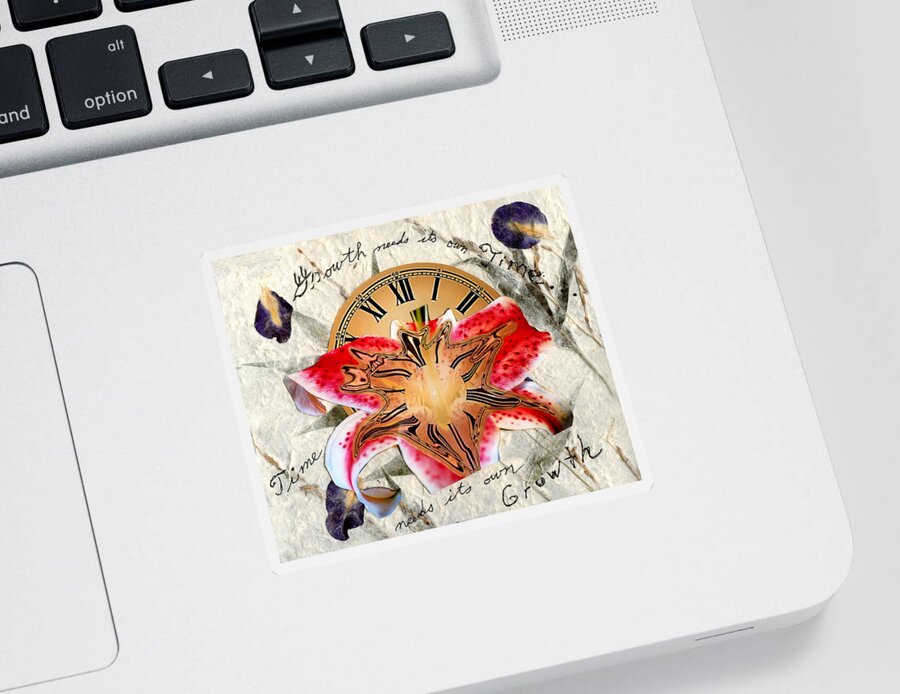 Time Sticker featuring the digital art Timeflower by Lisa Yount