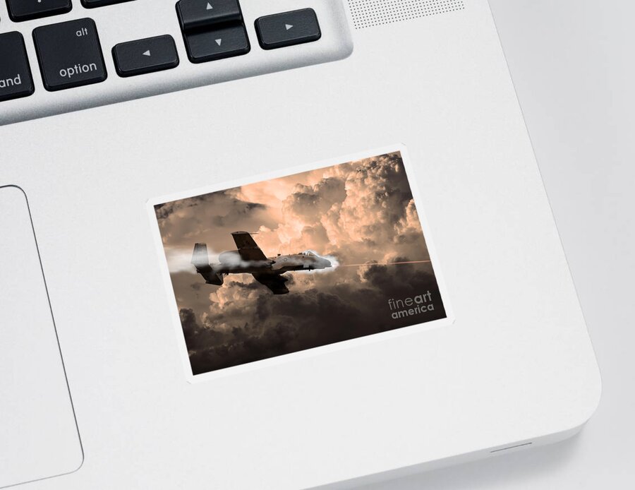 A10 Sticker featuring the digital art Tipping In by Airpower Art