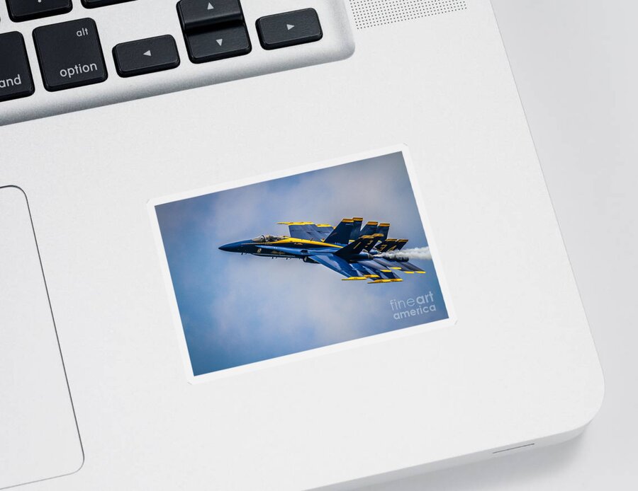 Blue Angels Sticker featuring the photograph Too Close for Comfort by Eleanor Abramson