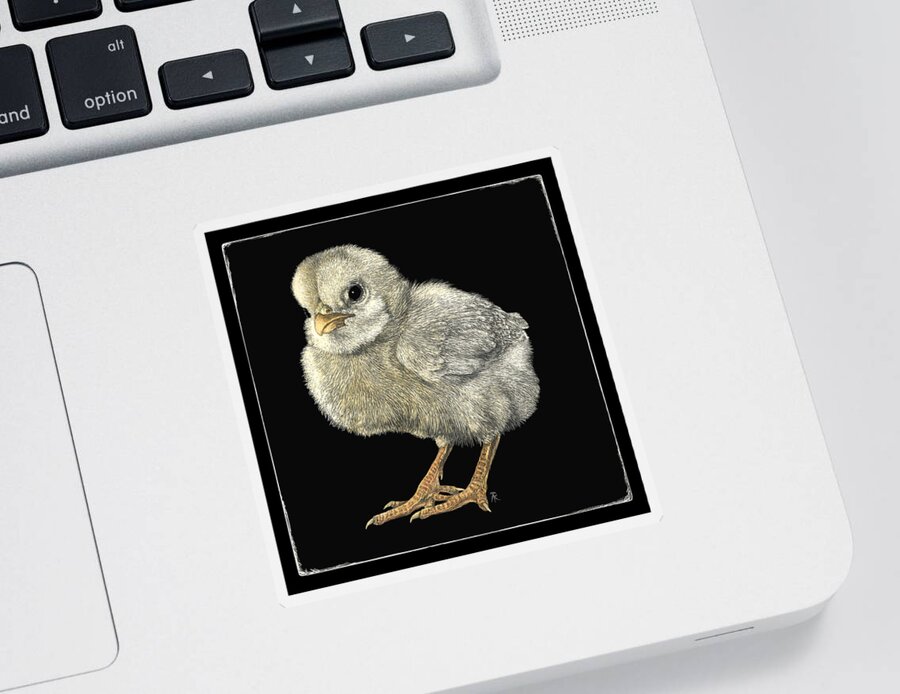 Chick Sticker featuring the drawing Tough Chick by Ann Ranlett