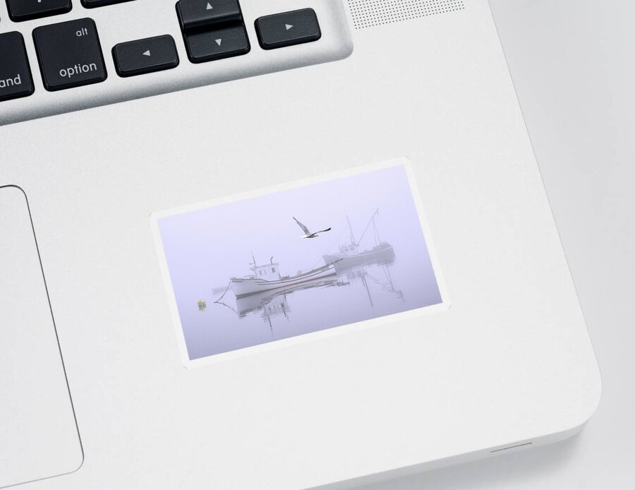 Tranquil Fog Sticker featuring the photograph Tranquil Morning Fog by Marty Saccone