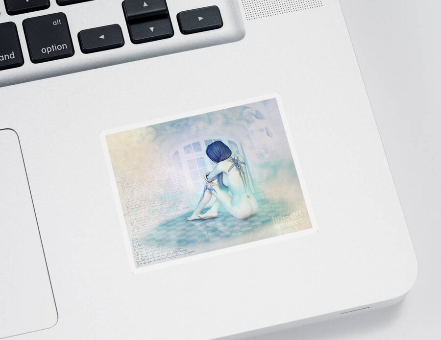 3d Sticker featuring the digital art Tristesse in Pastel by Jutta Maria Pusl