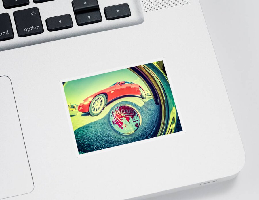 Retro Sticker featuring the photograph Triumph and Jaguar by Spikey Mouse Photography
