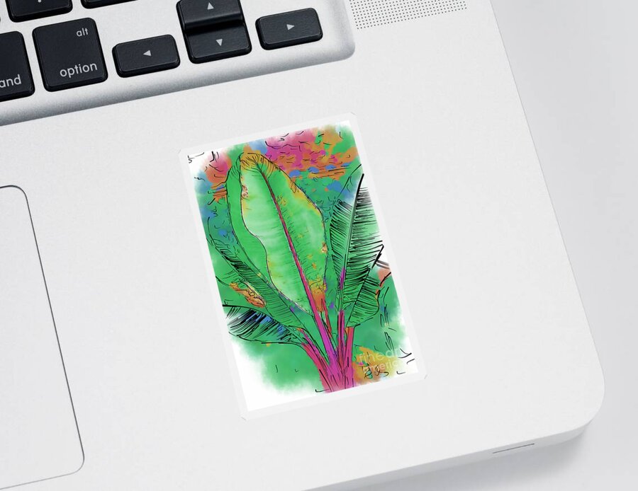 Tropical Sticker featuring the painting Tropical Foliage by Kirt Tisdale