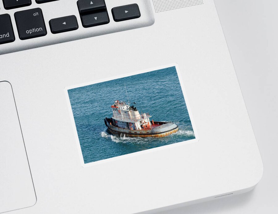 Antigua Sticker featuring the photograph Tugboat in Antigua by Darin Volpe