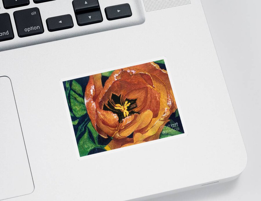 Flower Sticker featuring the painting Tulip Swirl by Barbara Jewell