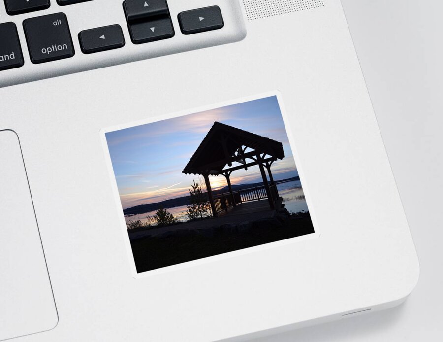 Sunset Sticker featuring the photograph Tupper Lake Sunset over Raquette Pond by Maggy Marsh