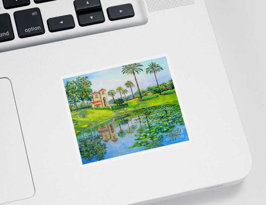 Florida Sticker featuring the painting Tuscana Reflection by Lou Ann Bagnall