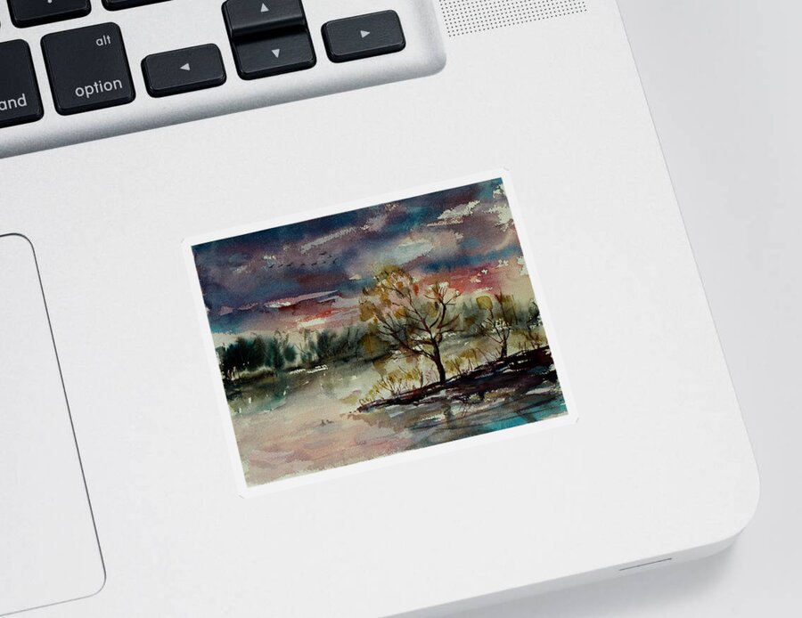 Twilight Sticker featuring the painting Twilight Serenade II by Xueling Zou