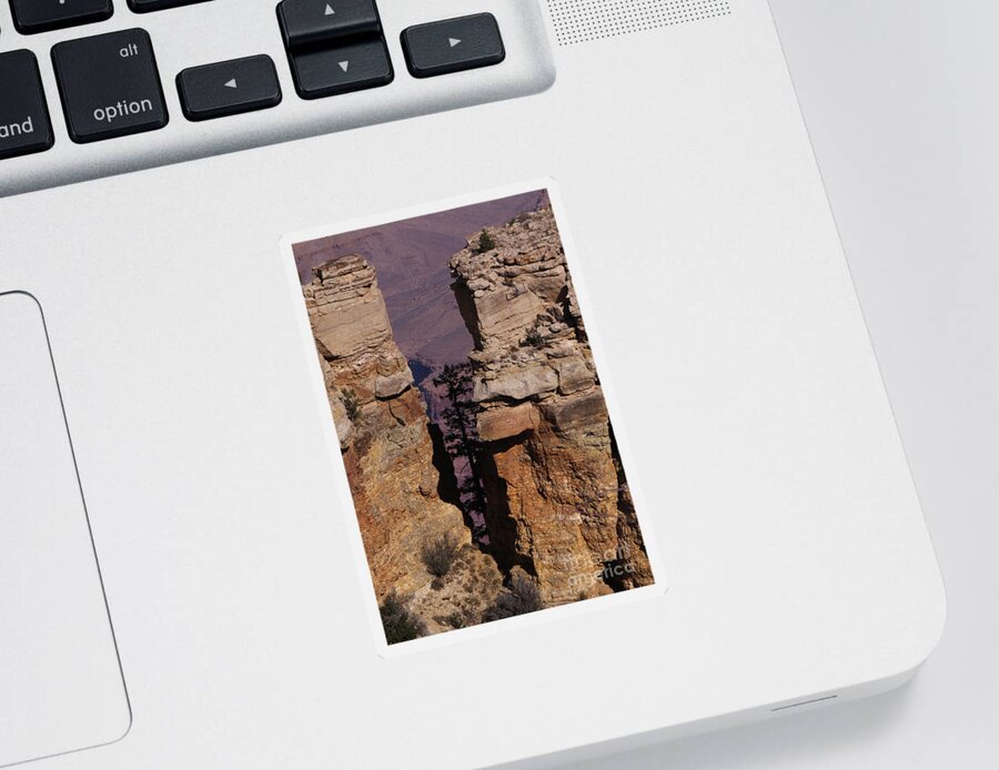 Nature Sticker featuring the photograph Two Cliffs by Mary Mikawoz