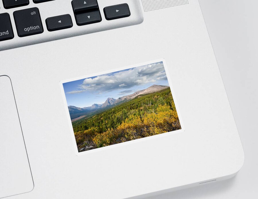 Autumn Sticker featuring the photograph Two Medicine Creek Valley in the Fall by Jeff Goulden