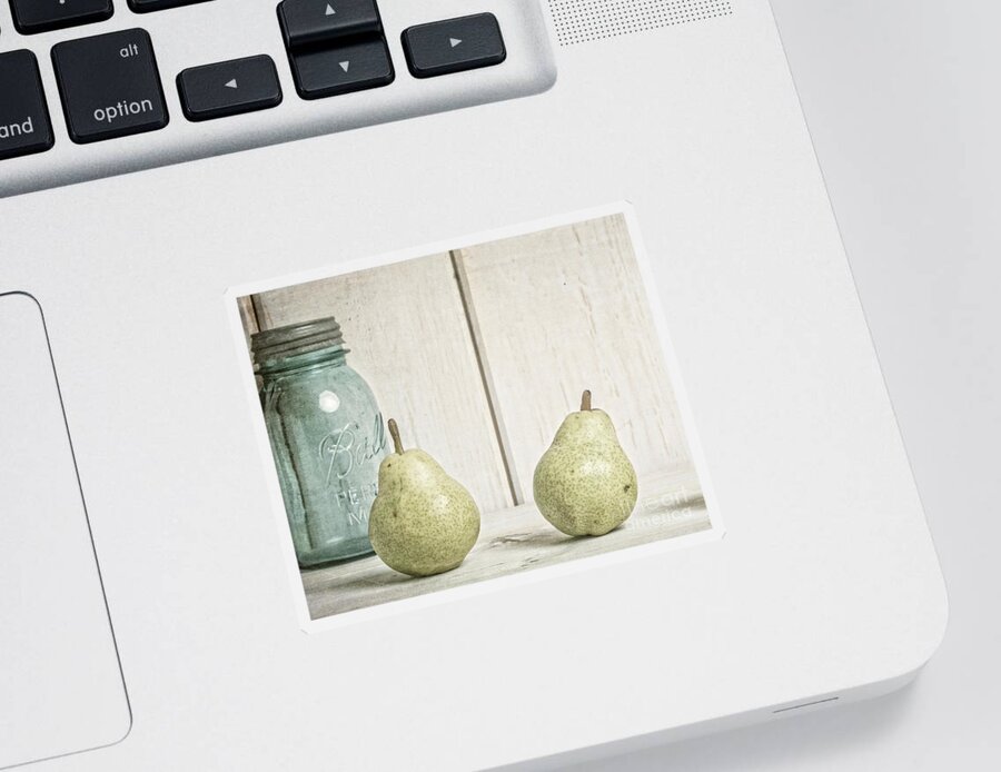 Pear Sticker featuring the photograph Two Pear Still Life by Edward Fielding