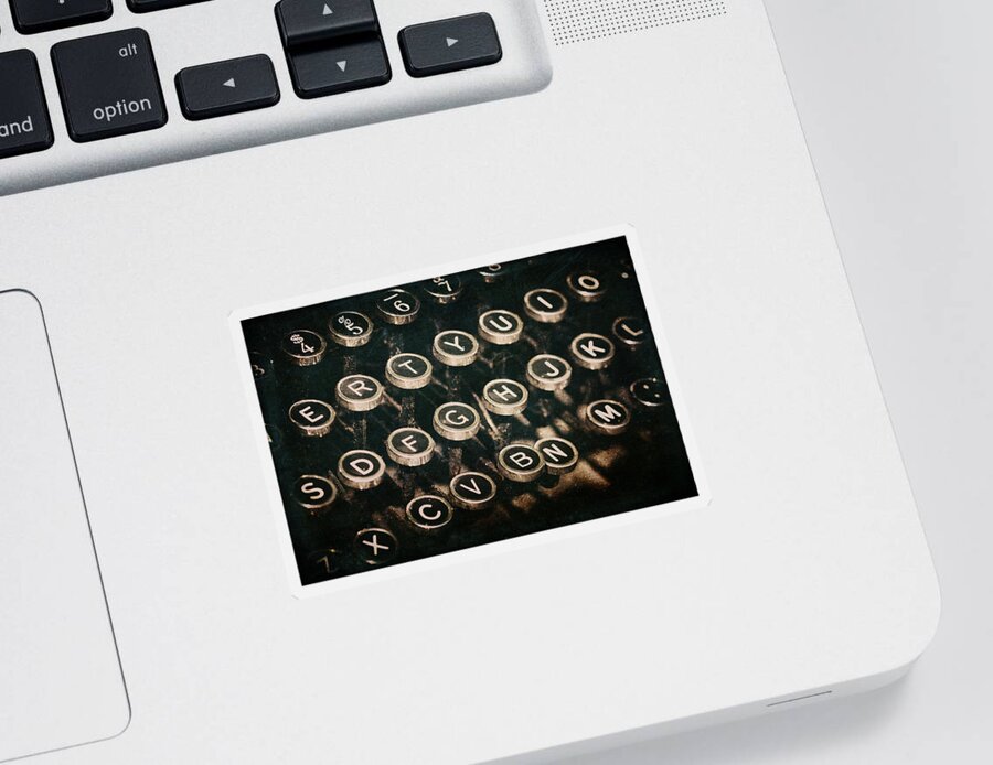 Typewriter Sticker featuring the photograph Typewriter Keys by Pam Holdsworth