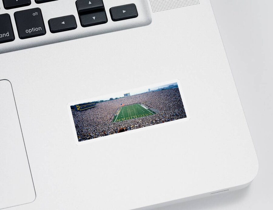 Photography Sticker featuring the photograph University Of Michigan Football Game by Panoramic Images